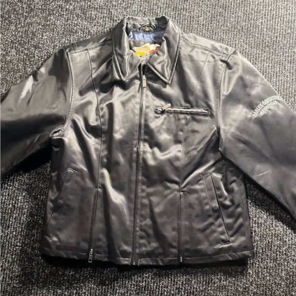 Harley-Davidson Jackets & Blazers - Harley-Davidson Women’s Jacket LW Black Nylon Riding Jacket Embroidered Logo